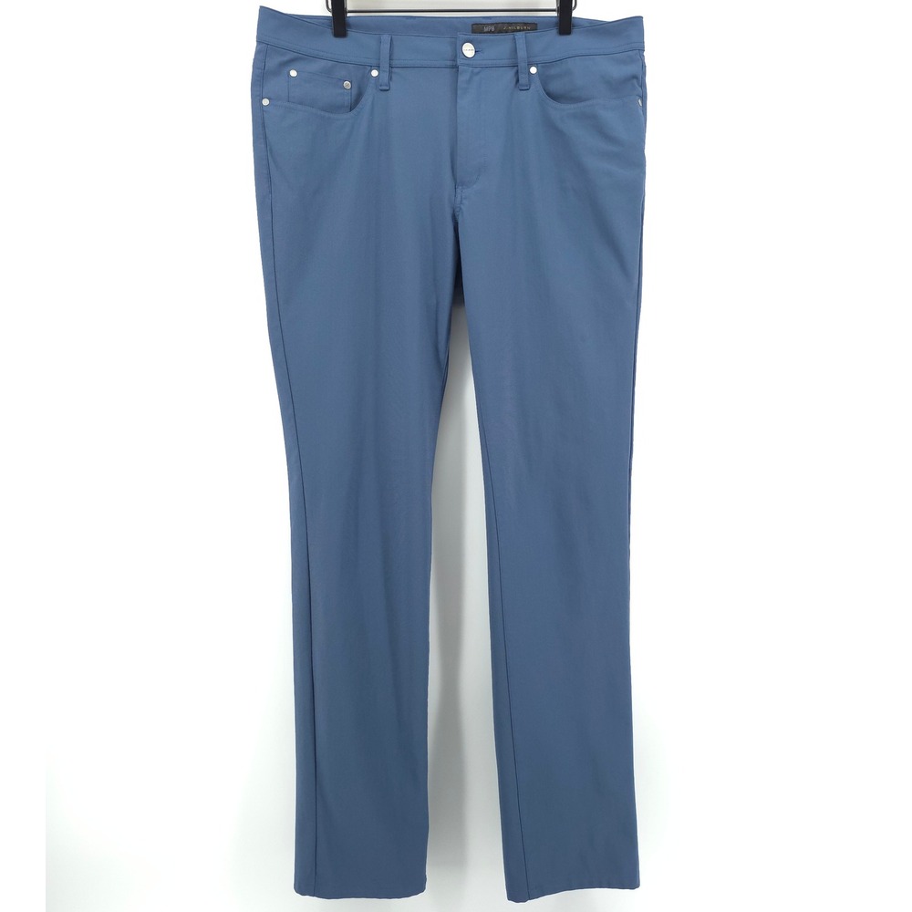 J. Hilburn MPB Mens Pants 38x33.5 Blue Tailored Technical Trousers Luxury